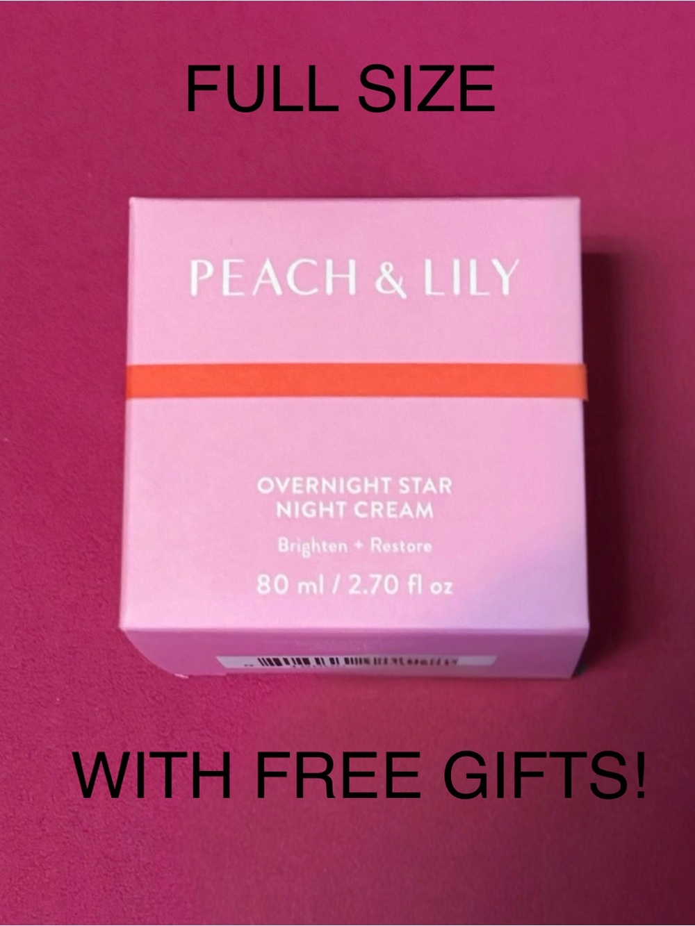 🍑 Peach & Lily Overnight Star Night Cream FULL SIZE Glass Skin with 4 Piece Gift